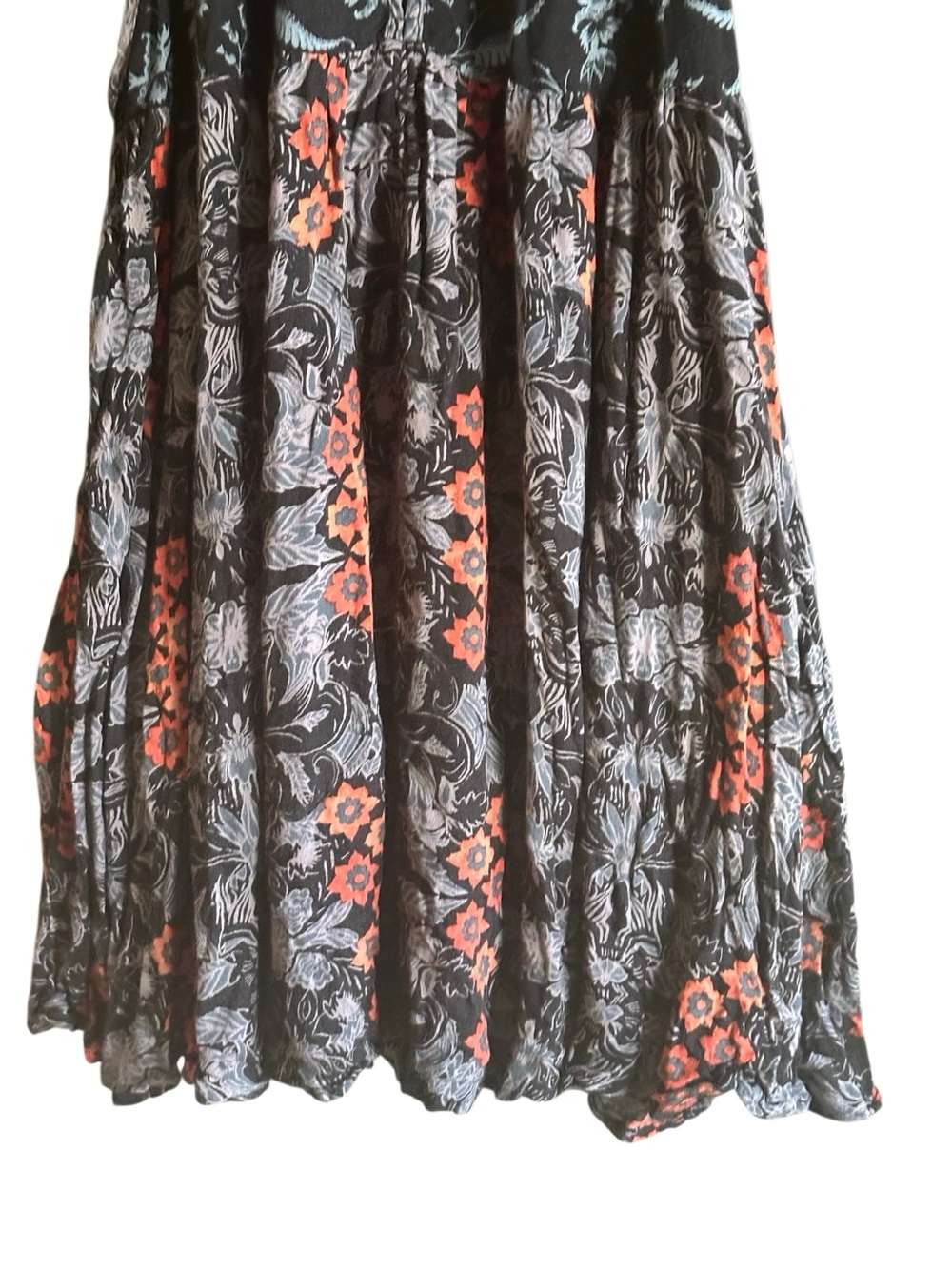 Intimately Free People Wildest Dreams Floral Swing Dress in Black and Rust. Larg - Picture 5 of 12